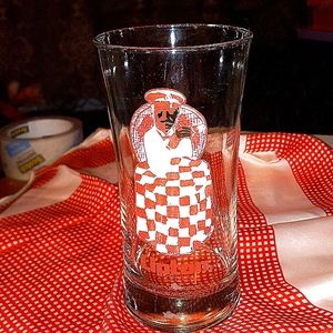 Souvenir Lipton iced tea glass Hecht's restaurant Baltimore Washington vintage